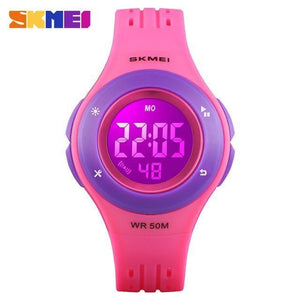 Planet Gates Pink Purple Waterproof Children Watch Boys Girls LED Digital Sports Watches Plastic Kids Alarm Date Casual Watch Select Gift for kid
