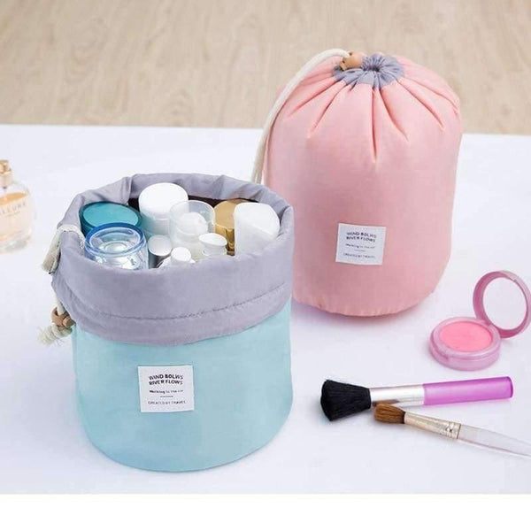 Planet Gates Pink Quality Barrel Shaped Travel Cosmetic Bag Makeup bag Nylon Wash Bags Makeup Organizer Storage Bag High Capacity B3