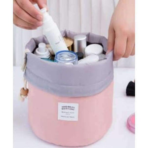 Planet Gates Pink Quality Barrel Shaped Travel Cosmetic Bag Makeup bag Nylon Wash Bags Makeup Organizer Storage Bag High Capacity B3
