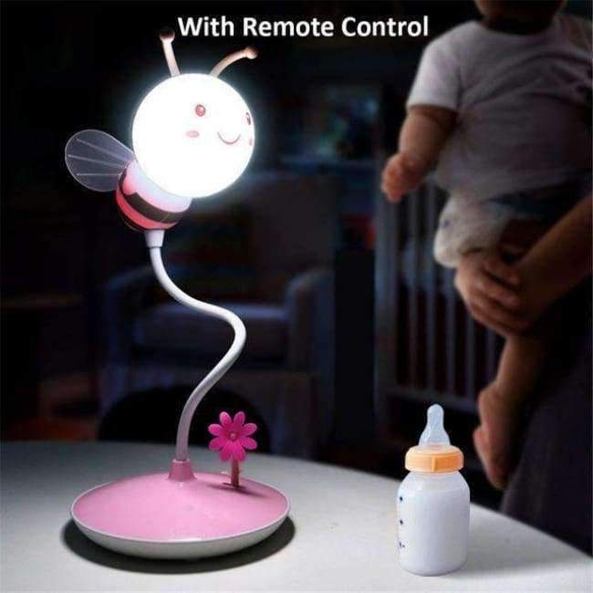 Planet Gates Pink Cute Bee Dimmable Reading Book Light LED Desk Lamp With Remote Control Student Child Eye Protection Table Lamp Christmas Gift