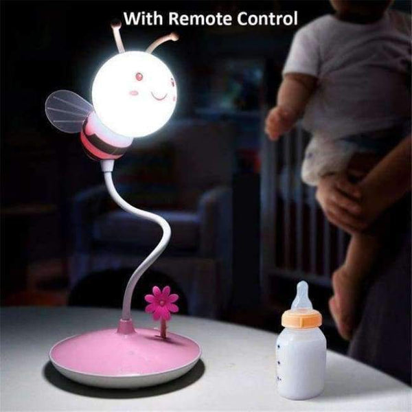 Planet Gates Pink remote control Cute Bee Dimmable Reading Book Light LED Desk Lamp With Remote Control Student Child Eye Protection Table Lamp Christmas Gift