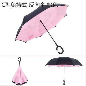 Planet Gates Pink Reverse Folding Double Layer Inverted Umbrella Self Stand rain/sun women/men high quality 2017 Child dropshipping