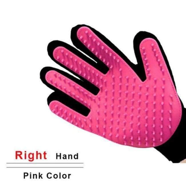 Planet Gates pink right / one size Cat Grooming Gloves Dog Hair Remover Gentle Deshedding Brush Comb Tool Pet Massage Mitt with Enhanced Long/Short Fur