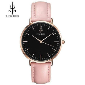 Planet Gates PINK ROSE BLACK Women Watch Ladies Ultra Thin Stainless Steel Band Quartz Wristwatch Fashion Female Clock Relogio
