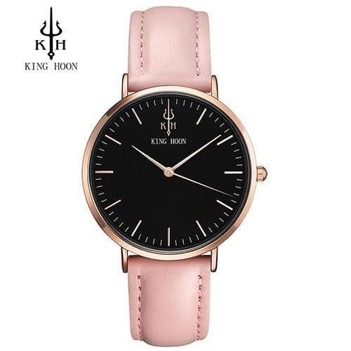 Planet Gates PINK ROSE BLACK Women Watch Ladies Ultra Thin Stainless Steel Band Quartz Wristwatch Fashion Female Clock Relogio