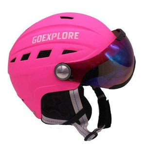Planet Gates pink / S / China Ski Helmet Men Women Half-covered Integrally ABS Outdoor Sport helmet with Visor Snow Gear Snowboard Skateboard Helmet