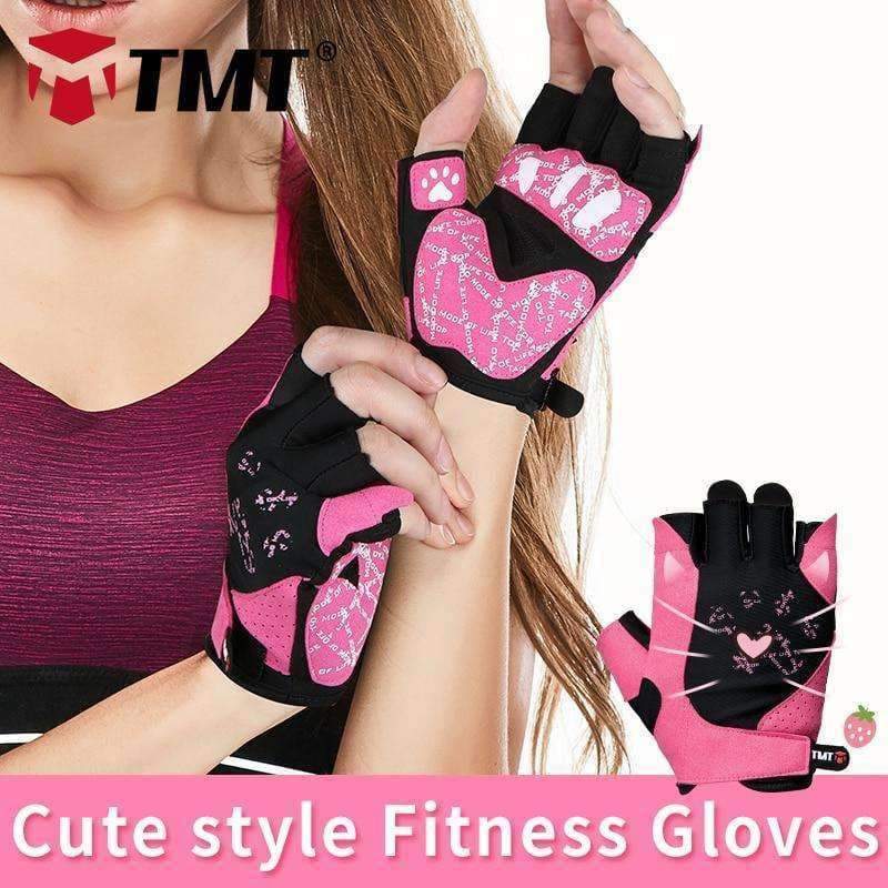 Planet Gates Pink / S Gym Gloves Crossfit Body Building Training Sports Fitness Gloves Women Cute Cat style WeightLifting Exercise Mesh Breathable