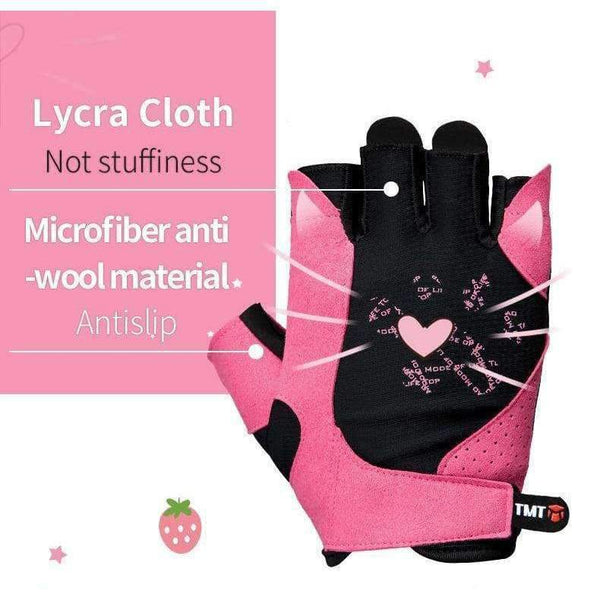 Planet Gates Pink / S Gym Gloves Crossfit Body Building Training Sports Fitness Gloves Women Cute Cat style WeightLifting Exercise Mesh Breathable