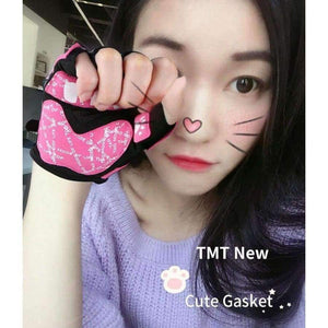 Gym Gloves Crossfit Body Building Training Sports Fitness Gloves Women Cute Cat Style Weightlifting Exercise Mesh Breathable