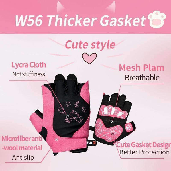 Planet Gates Pink / S Gym Gloves Crossfit Body Building Training Sports Fitness Gloves Women Cute Cat style WeightLifting Exercise Mesh Breathable