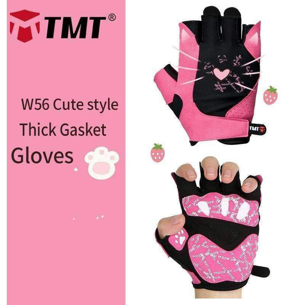 Planet Gates Pink / S Gym Gloves Crossfit Body Building Training Sports Fitness Gloves Women Cute Cat style WeightLifting Exercise Mesh Breathable