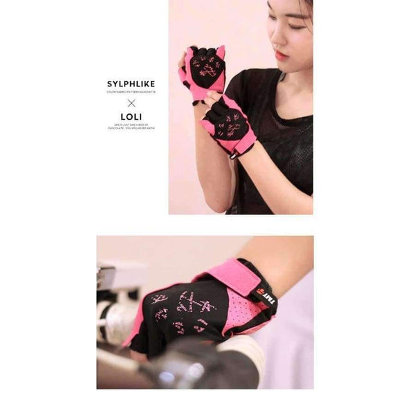 Planet Gates Pink / S Gym Gloves Crossfit Body Building Training Sports Fitness Gloves Women Cute Cat style WeightLifting Exercise Mesh Breathable
