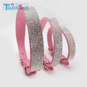 Planet Gates Pink / S High quality Bling Dog Collar Sparkly Rhinestone Studded Small Medium Dog Adjustable Collar Pet Product 11Jan12
