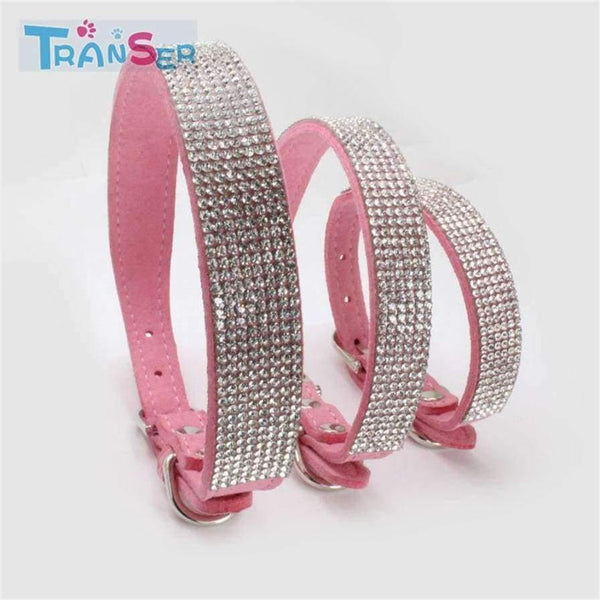 Planet Gates Pink / S High quality Bling Dog Collar Sparkly Rhinestone Studded Small Medium Dog Adjustable Collar Pet Product 11Jan12