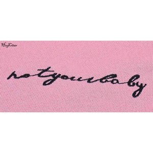 Planet Gates Pink / S Hugcitar letters embroidery Sweatshirt 2017 autumn female Long Sleeve Women crop top pink white solid girl casual Pullover