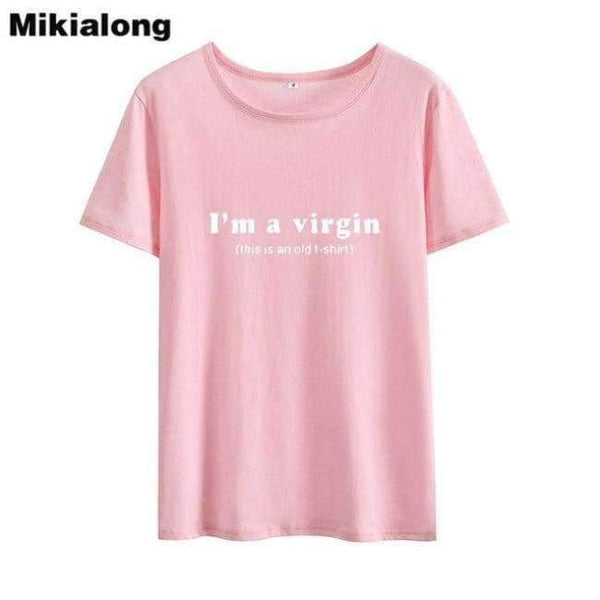 Planet Gates Pink / S I'm A Virgin Funny T Shirts Women 2018 Summer Short Sleeve Cotton Tee Shirt Femme Loose Tumblr Tshirt Women Tops