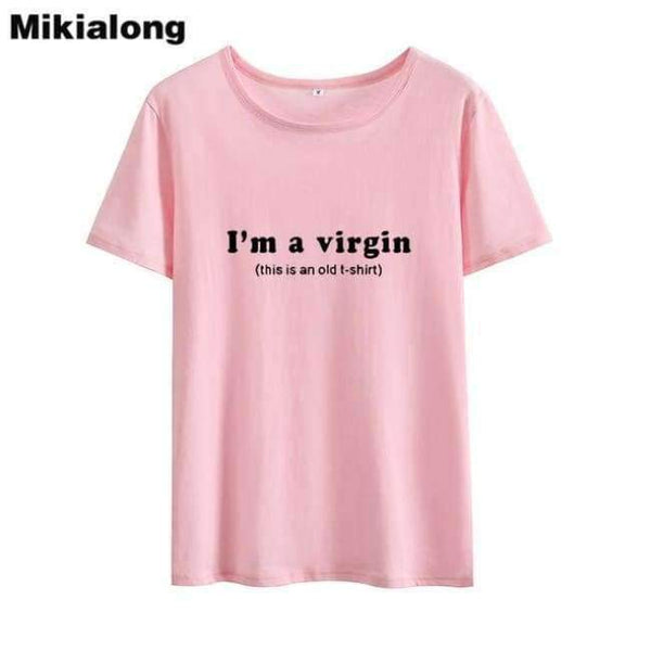 Planet Gates pink / S I'm A Virgin Funny T Shirts Women 2018 Summer Short Sleeve Cotton Tee Shirt Femme Loose Tumblr Tshirt Women Tops