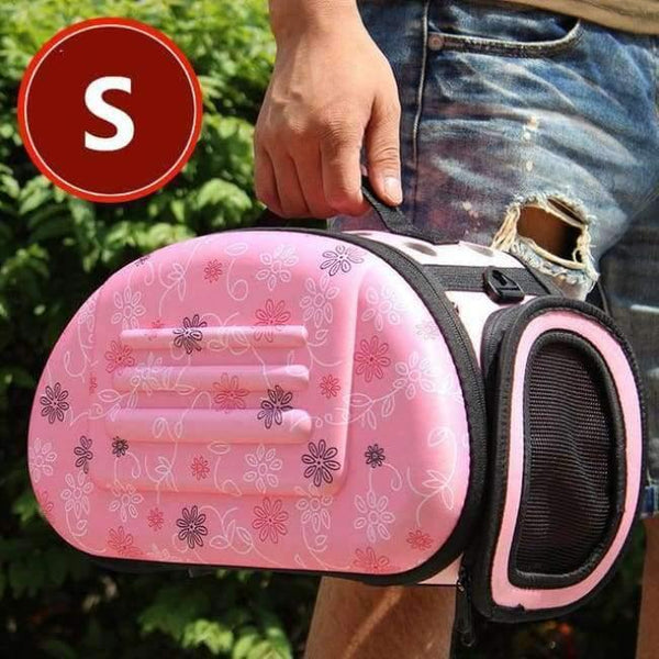 Planet Gates pink S / M Pet Dog Cat Carrier Breathable Outdoor Shoulder Bags Travel Bag Folding Carrier Cage Collapsible Crate Tote Handbag