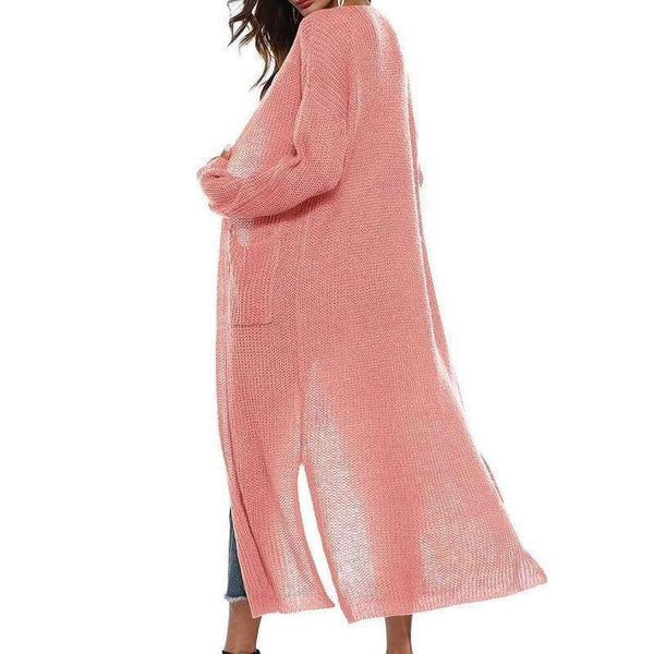Planet Gates pink / S New Autumn Winter Women Long Sleeve Knitwear Kimono Warm Sweater Cardigans Solid Color Knitted Outerwear Plus Size