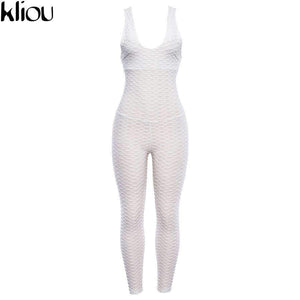 Planet Gates Pink / S New Cross Bandage Sporting Jumpsuit Sexy Sleeveless Solid Bodysuit Backless Casual Fitness Women Long Jumpsuit