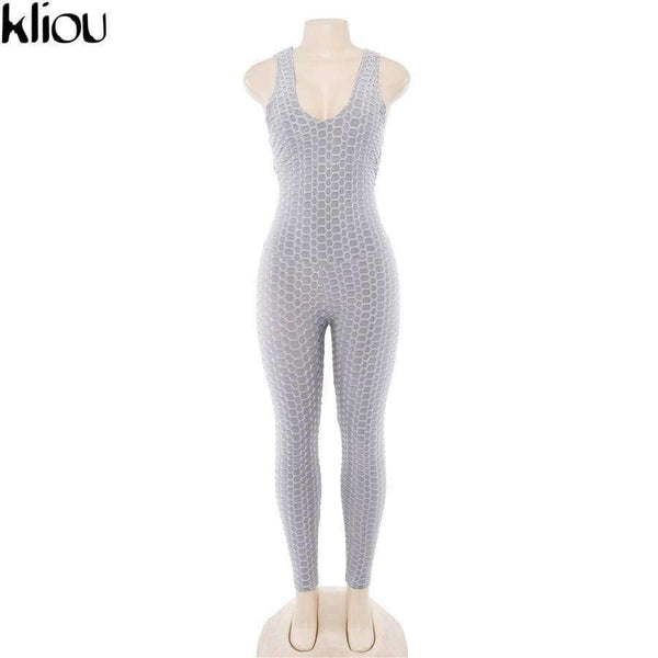 Planet Gates Pink / S New Cross Bandage Sporting Jumpsuit Sexy Sleeveless Solid Bodysuit Backless Casual Fitness Women Long Jumpsuit