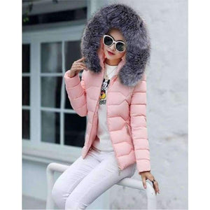 Planet Gates pink / S New Fashion Winter Jacket Women Fake Raccoon Fur Collar Winter Coat Women Parkas Warm Down Jacket Female outerwear