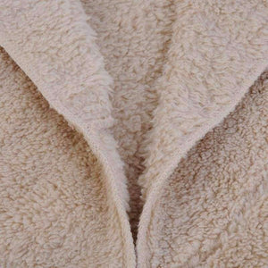 Planet Gates Pink / S New Year Spring Faux Fur Teddy Bear Coat Jacket Women Fashion Open Stitch Hooded Coat Female Long Sleeve Fuzzy Jacket