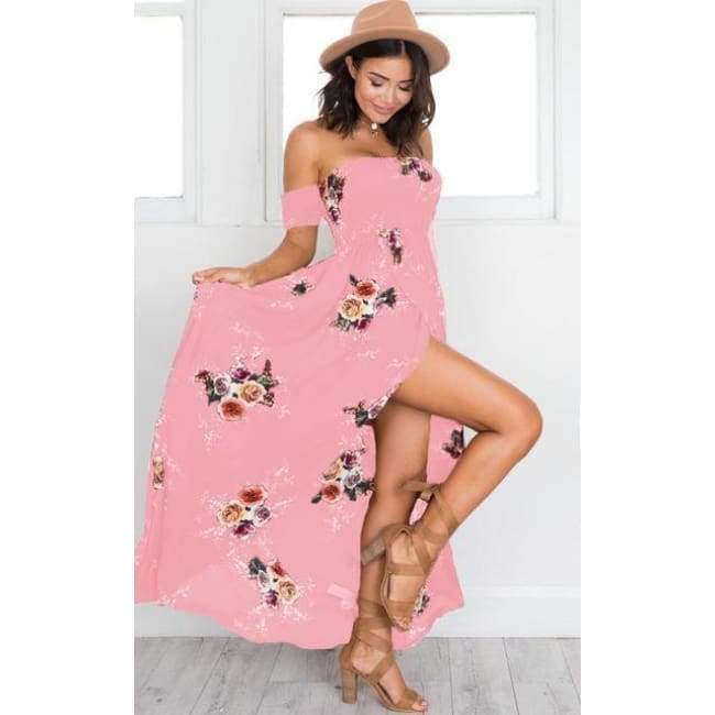 Planet Gates Wine red / S Off Shoulder Long Summer Dress Women 2018 Slash Neck Backless Boho Beach Sundress Female Sleeveless Sexy Floor Length Robe Femme