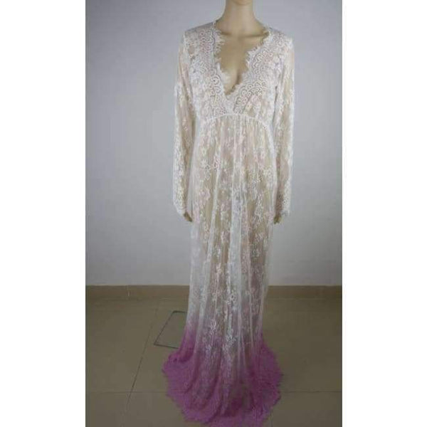 Planet Gates pink / S Plus Size Low-cut Full Slips Lace Long Slips Women Hot Intimates Femme Maxi Femme Underdress Petticoat Nightgown New V Neck