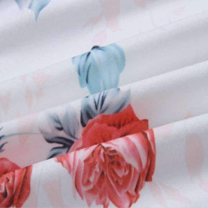 Planet Gates Pink / S Printed Floral V-Neck T-Shirt Women Tops Autumn Winter 2017 T Shirt Female Top Tees Casual Long Sleeve White Blue tshirt