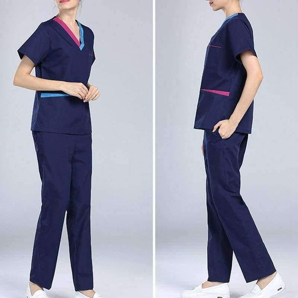 Planet Gates Pink / S Scrubs Medical Uniforms Women Short Sleeve Nurse Uniform Sets Breathable Hospital Surgical Clothing Workwear for Dental Clinic