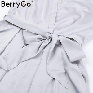 Planet Gates Pink / S Sexy v neck flare long sleeve playsuit High waist tie up pleated satin short romper 2018 Summer women jumpsuit