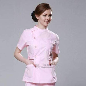Planet Gates Pink / S Summer women hospital customized logo medical scrub set design slim fit dental scrubs beauty salon nurse uniform spa