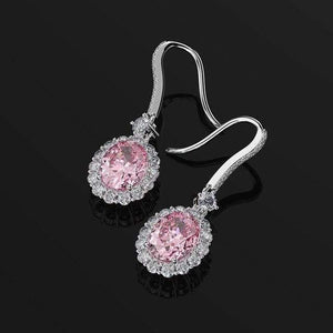 Planet Gates Pink Sapphire 925 Sterling Silver Pink Sapphire Ruby Gemstone Drop Dangle Diamonds Earrings Fine Jewelry Wholesale Drop Shipping