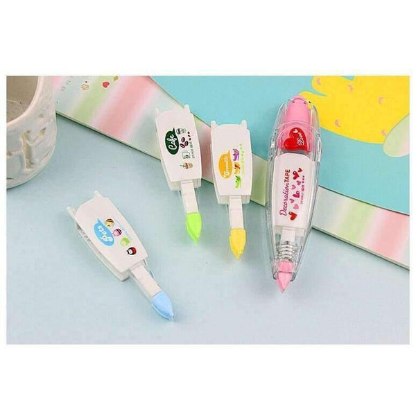 Planet Gates pink set Set of 4pcs Cute Decorative Replacement Correction Tape Stationery Set School & Office Supply Student Stationery Kids Gift