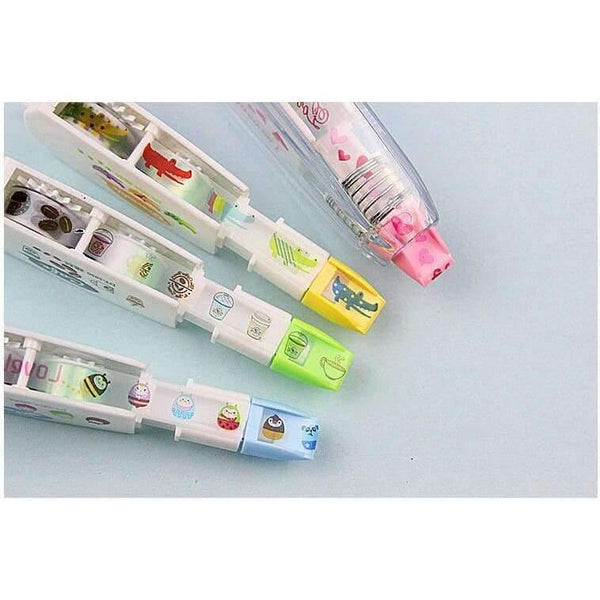 Planet Gates pink set Set of 4pcs Cute Decorative Replacement Correction Tape Stationery Set School & Office Supply Student Stationery Kids Gift