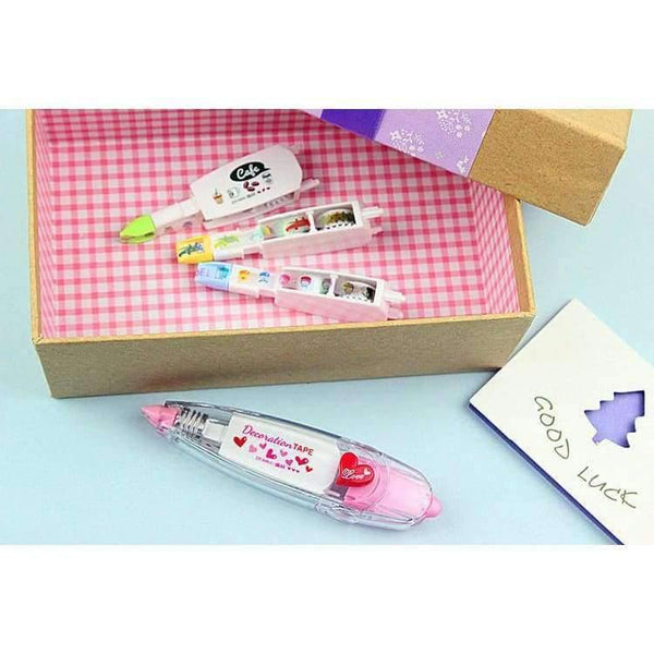 Planet Gates pink set Set of 4pcs Cute Decorative Replacement Correction Tape Stationery Set School & Office Supply Student Stationery Kids Gift