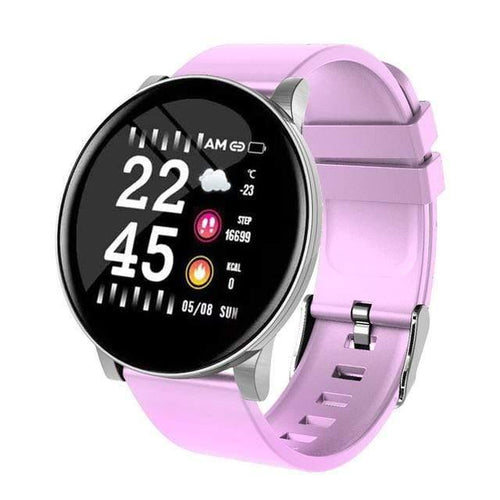Planet Gates Pink Silicone Waterproof Smart Watch For iOS Android Bluetooth Sports Smartwatch Men Women Watches Heart Rate Monitor Blood Pressure