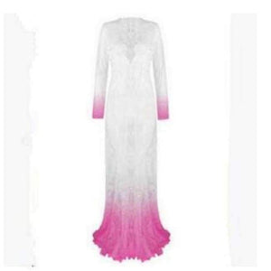 Planet Gates pink sleeve / S Plus Size Low-cut Full Slips Lace Long Slips Women Hot Intimates Femme Maxi Femme Underdress Petticoat Nightgown New V Neck