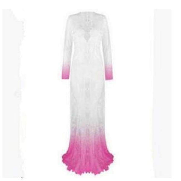 Planet Gates pink sleeve / S Plus Size Low-cut Full Slips Lace Long Slips Women Hot Intimates Femme Maxi Femme Underdress Petticoat Nightgown New V Neck