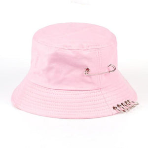 Planet Gates Pink Solid Color iron pin rings personality Bucket Hat cap for unisex women men cotton fishermen caps factory sells directly