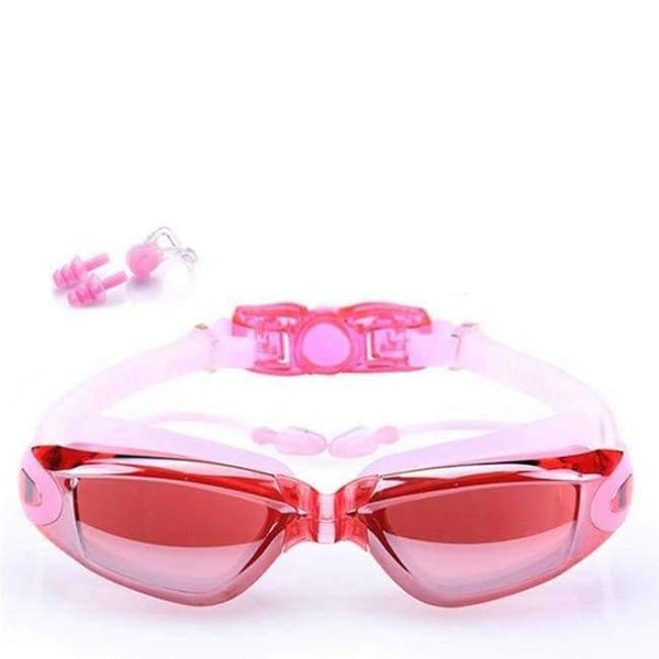 Planet Gates Pink Swimming goggles HD Anti-Fog 100% UV Protection Swim Glasses with  Earplugs &Nose clips Case for Adult Kids in Swimming pool