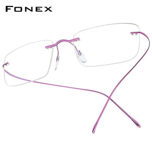 Planet Gates Pink Titanium Glasses Frame Men 2020 Women Rimless Prescription Square Eyeglasses Frames Myopia Optical Korean Eyewear F85634