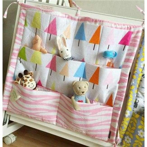 Planet Gates Pink Tree Bed Hanging Storage Bag Baby Cot Bed Brand Baby Cotton Crib Organizer 60*50cm Toy Diaper Pocket for Crib Bedding Set