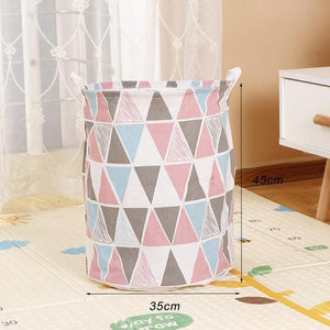 Planet Gates Pink triangle Laundry Basket Large Capacity Cartoon Waterproof Folding Linen Picnic Basket Children Storage Toy Box Finishing Orgnizer