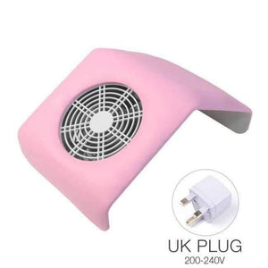 Planet Gates pink UK plug Nail Art Salon Suction Dust Collector Manicure Machine Acrylic UV Gel Tip Dust Machine Vacuum Cleaner Manicure Pedicure Tools