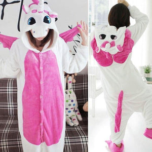 Planet Gates Pink unicorn / S Animal Pajamas Flannel Winter Women Men Unicorn Stitch Panda Pikachu Onesie Sleep lounge Sleepwear