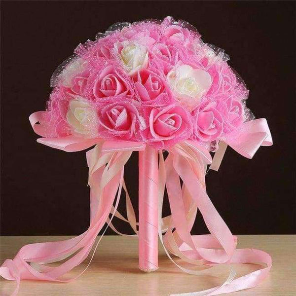 Planet Gates Pink vs White Artificial Flowers Wedding Bouquets New Fashion Crystal Bridal Bouquets Wedding Accessories Wedding Party Decor