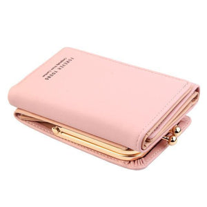 Planet Gates Pink Wallet Women  Lady Short Women Wallets Crown Decorated Mini Money Purses Small Fold PU Leather Female Coin Purse Card Holder