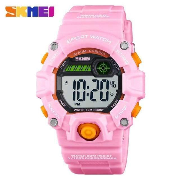 Planet Gates Pink watch Kids Watches Digital Wristwatch 50M Waterproof Plastic Case Alarm Boys Girls Children Watch 1484 reloj